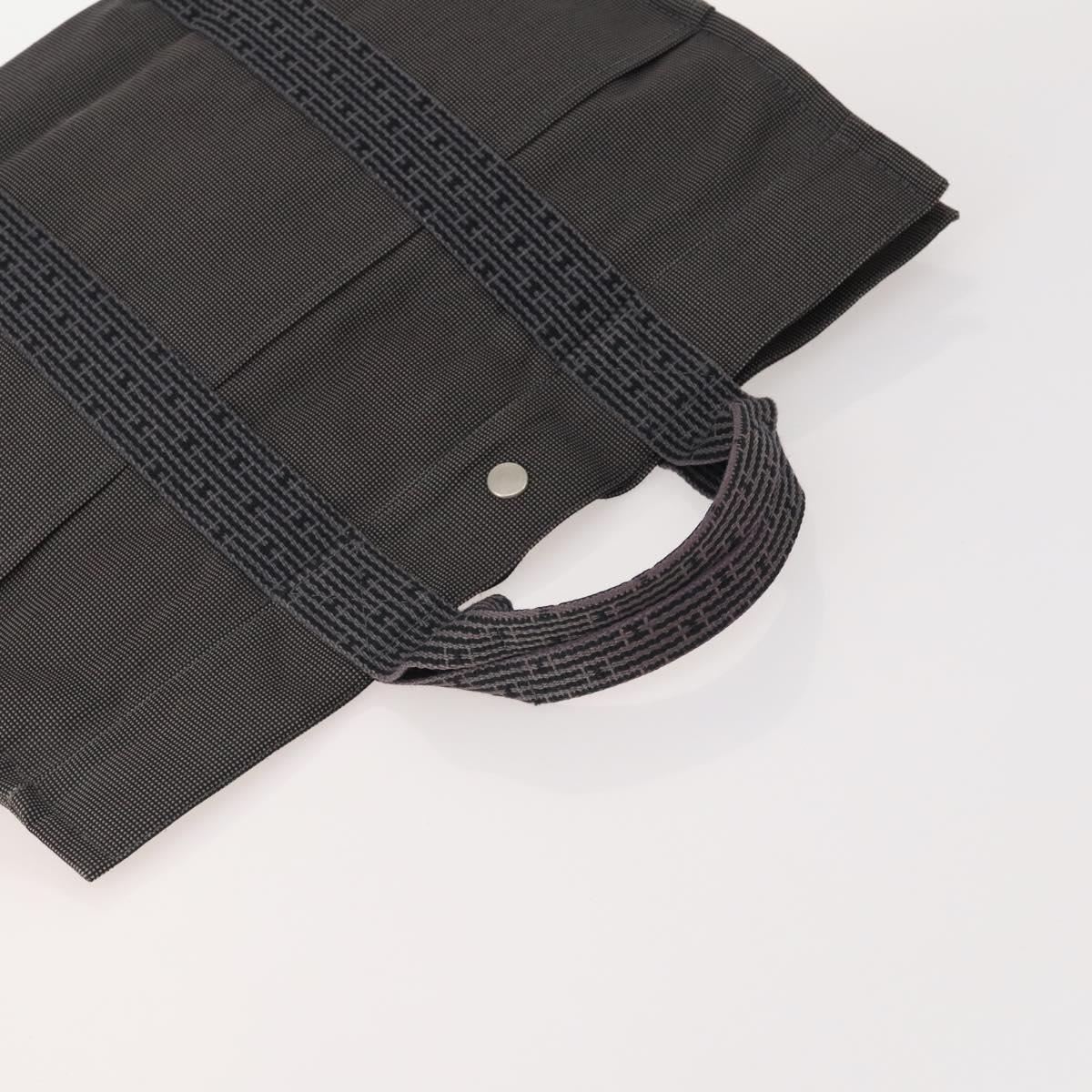 HERMES Tote Bag Canvas 3 Set Black Gray