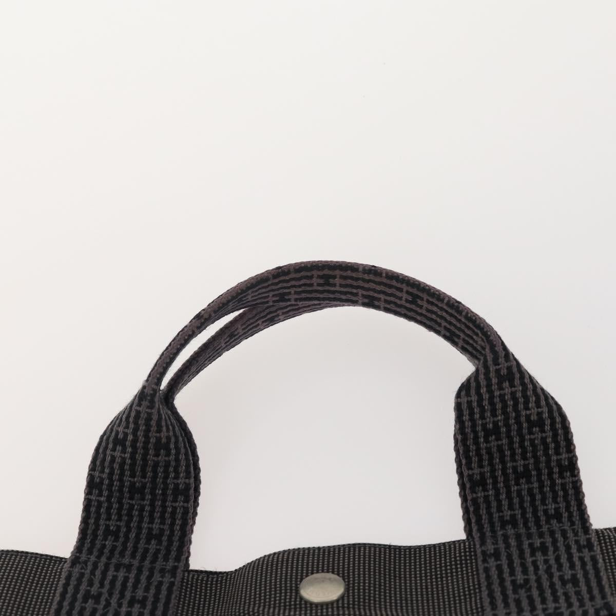 HERMES Tote Bag Canvas 3 Set Black Gray