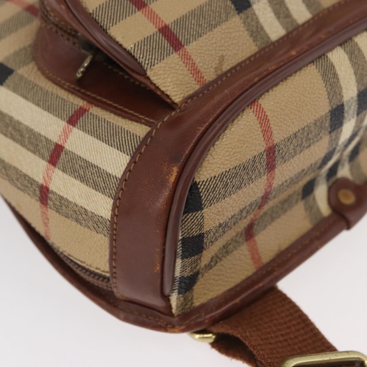 Burberrys Nova Check Backpack PVC Beige Gold