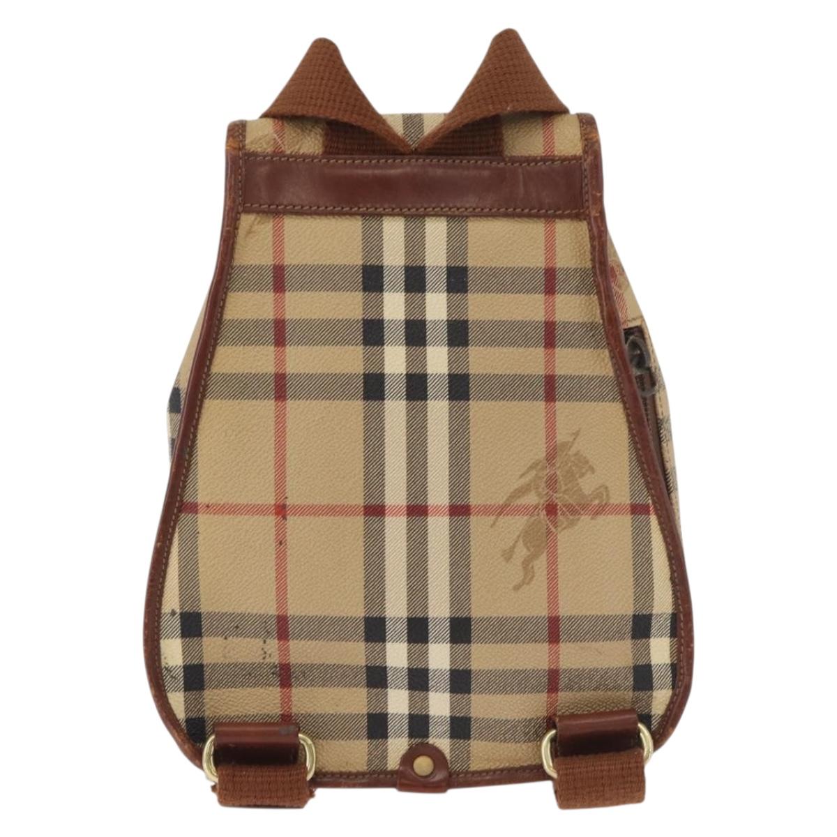 Burberrys Nova Check Backpack PVC Beige Gold
