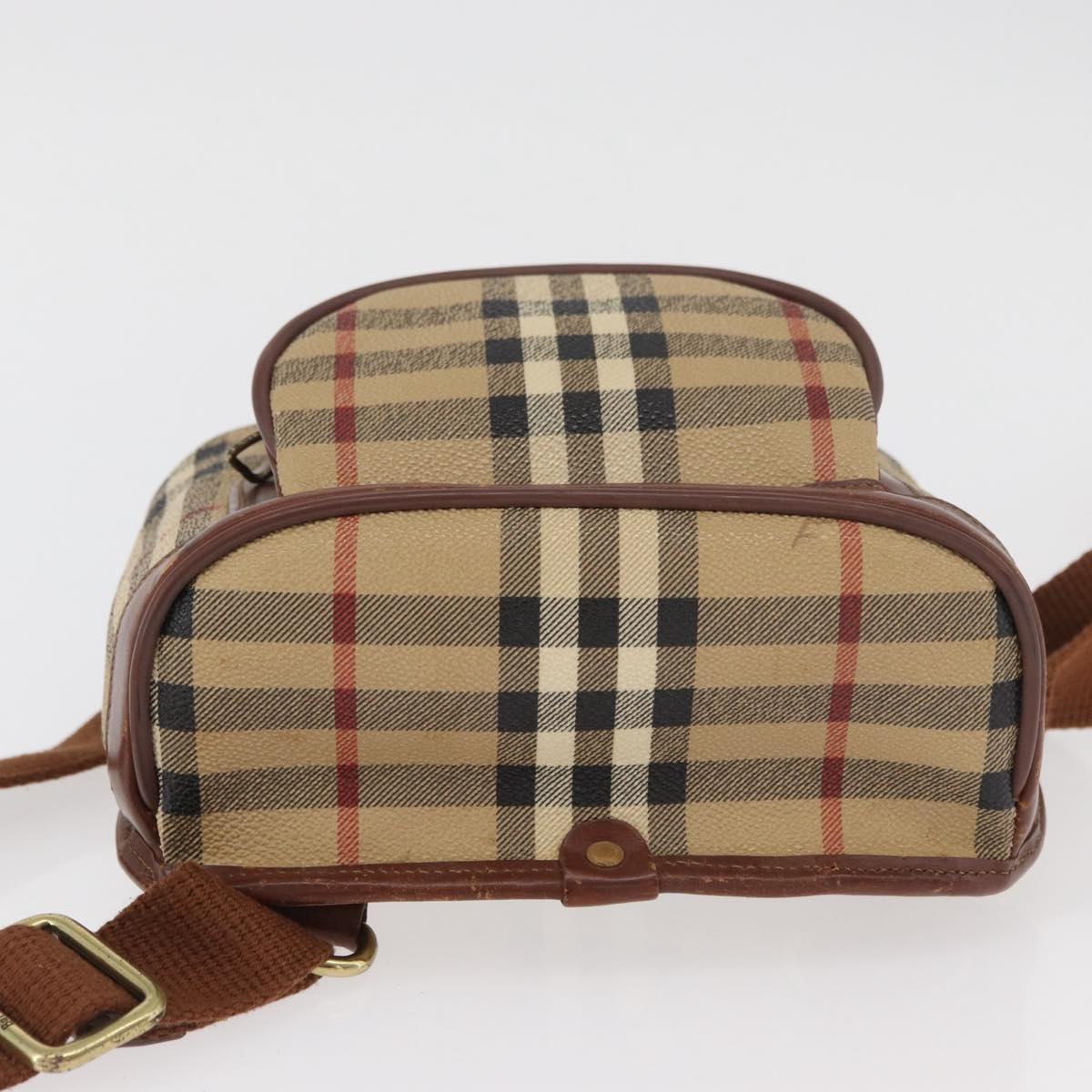 Burberrys Nova Check Backpack PVC Beige Gold