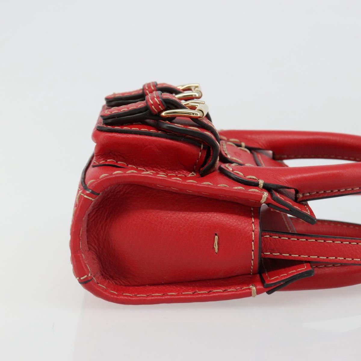 Chloe Hand Bag Leather 2way Red Gold