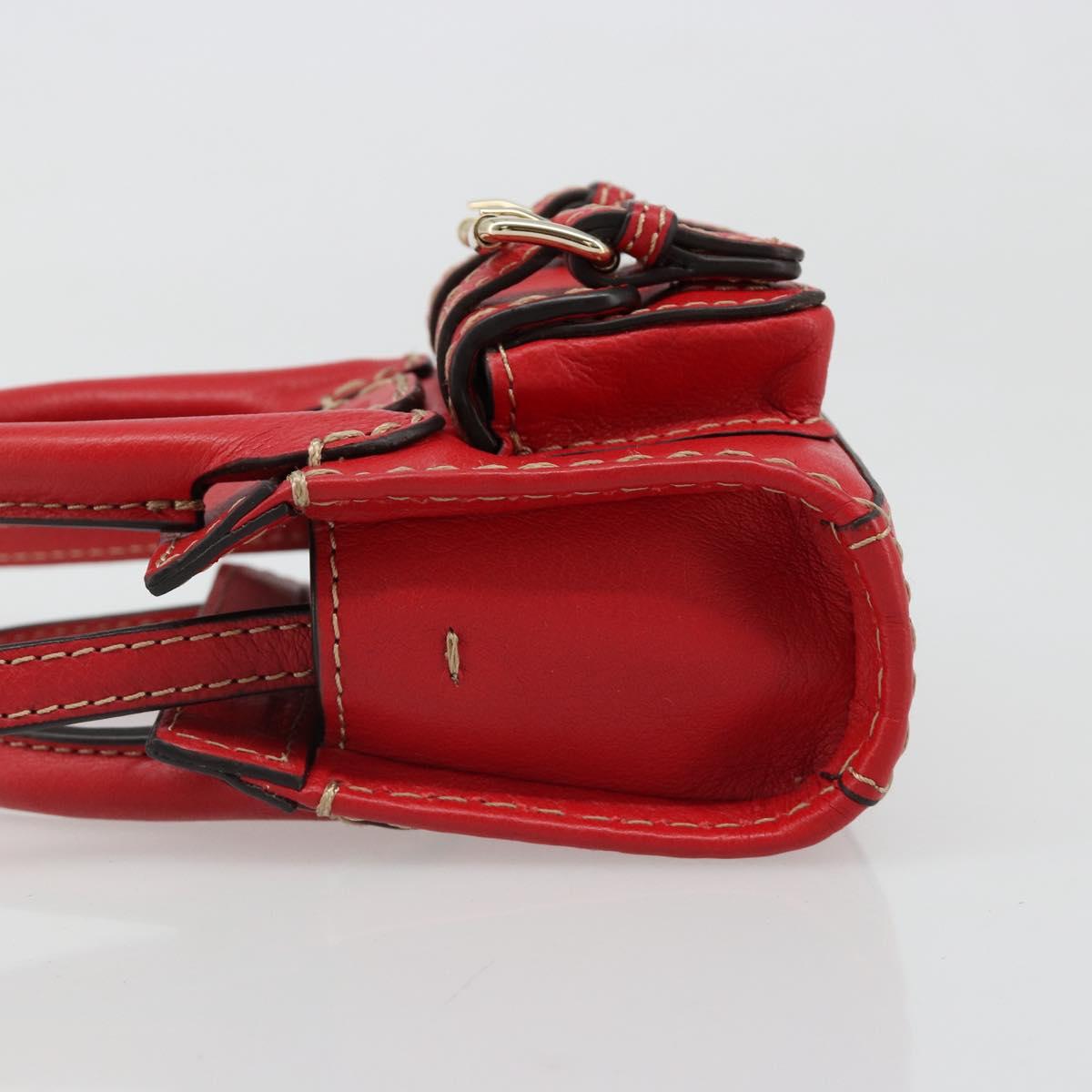 Chloe Hand Bag Leather 2way Red Gold