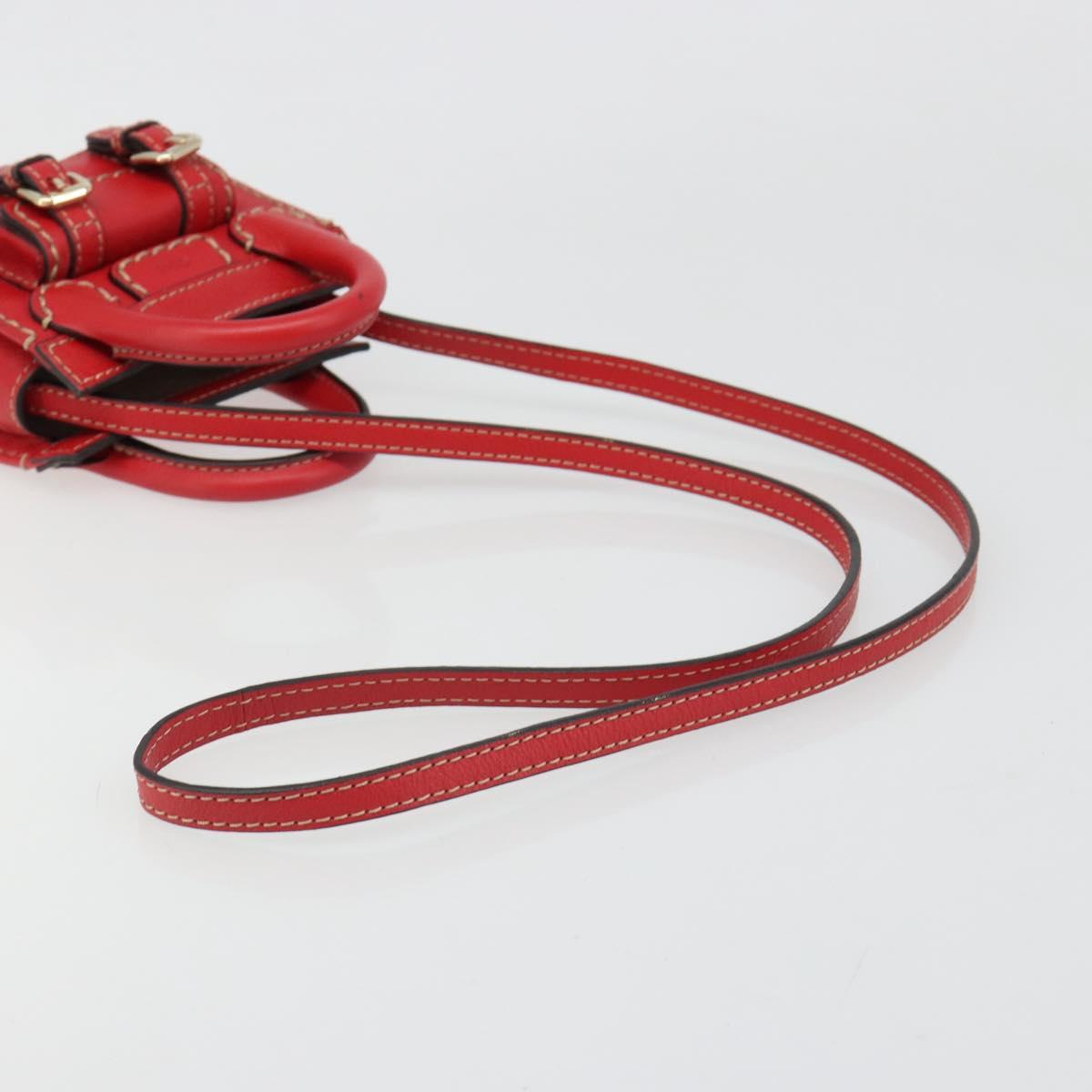 Chloe Hand Bag Leather 2way Red Gold