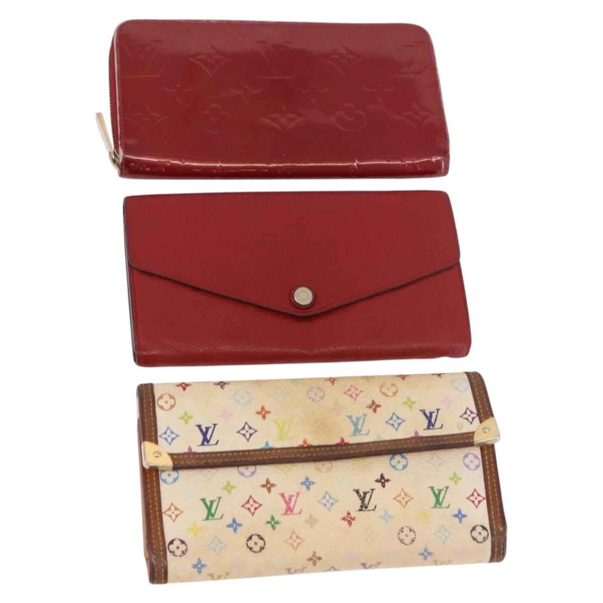 Louis Vuitton Multicolor Vernis Wallet 3 Set Multicolor Red LV