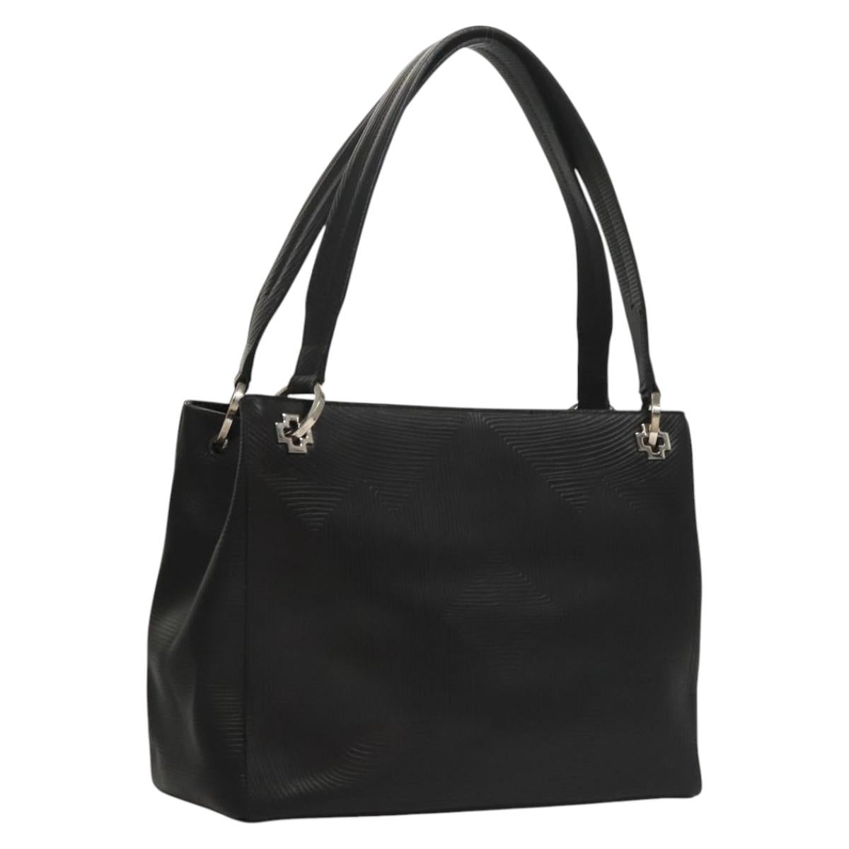 BALLY Shoulder Bag Leather Black Gold