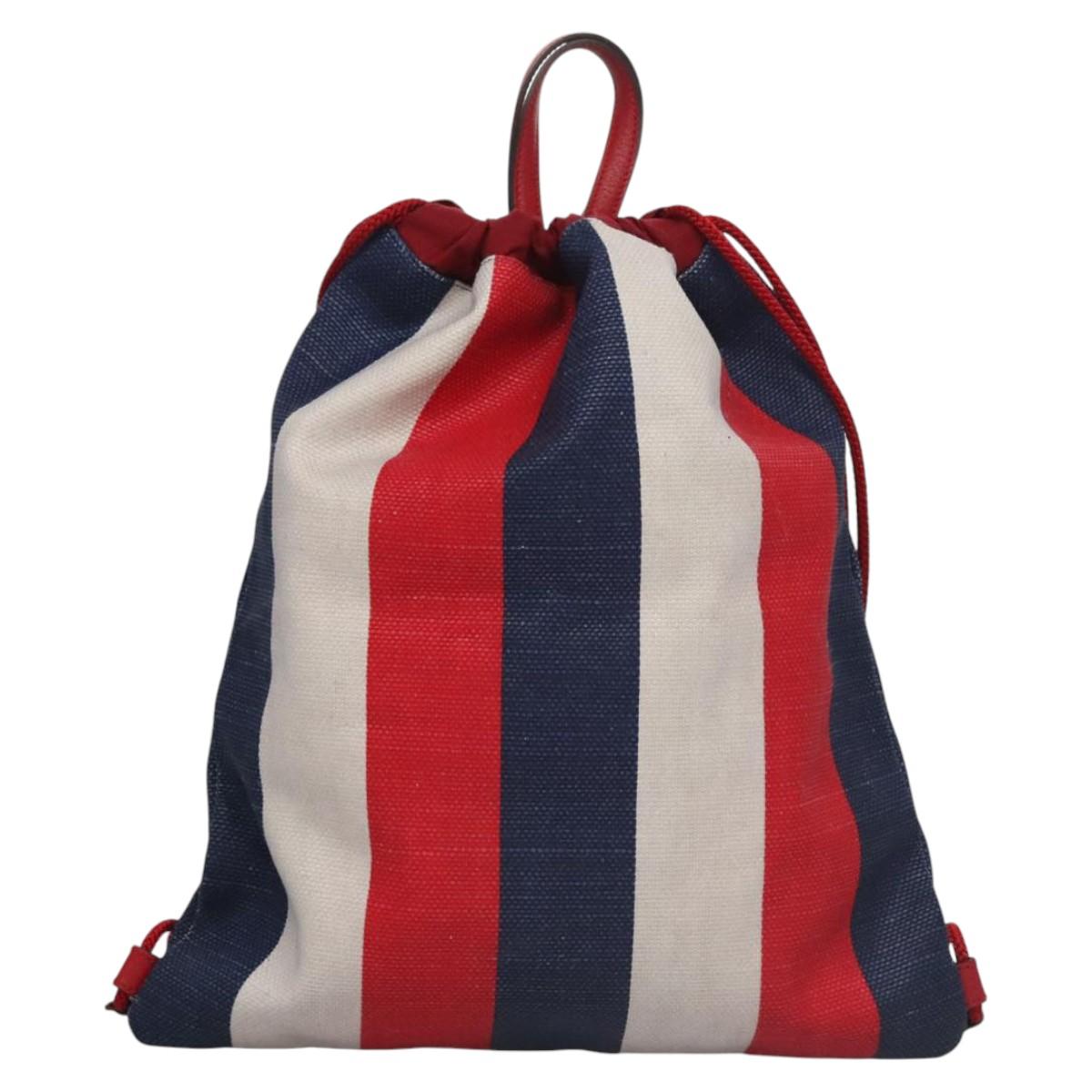 GUCCI Backpack Canvas Red Navy 473872