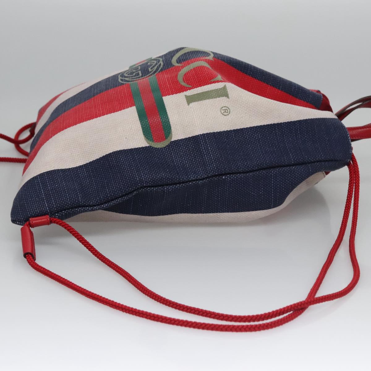 GUCCI Backpack Canvas Red Navy 473872