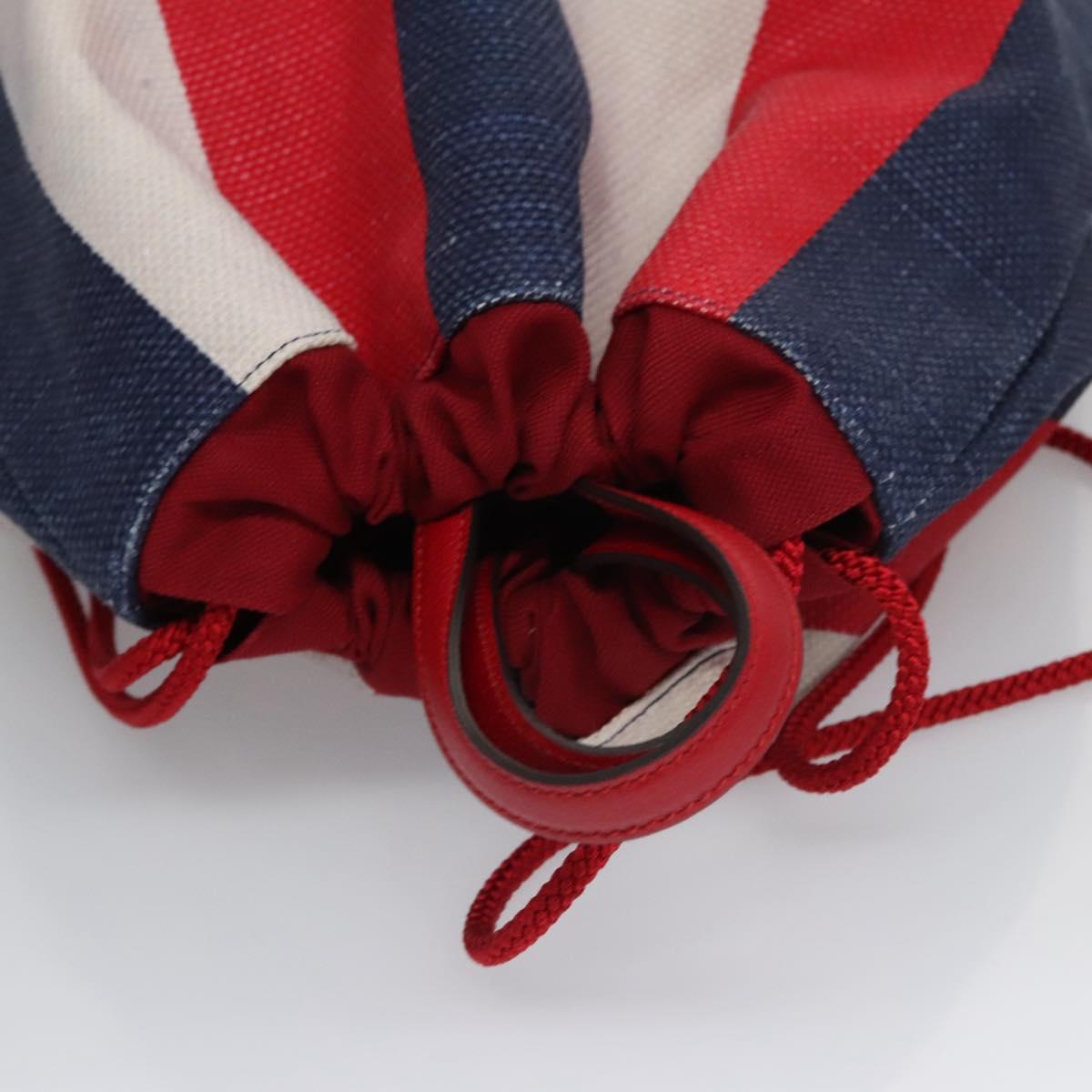 GUCCI Backpack Canvas Red Navy 473872