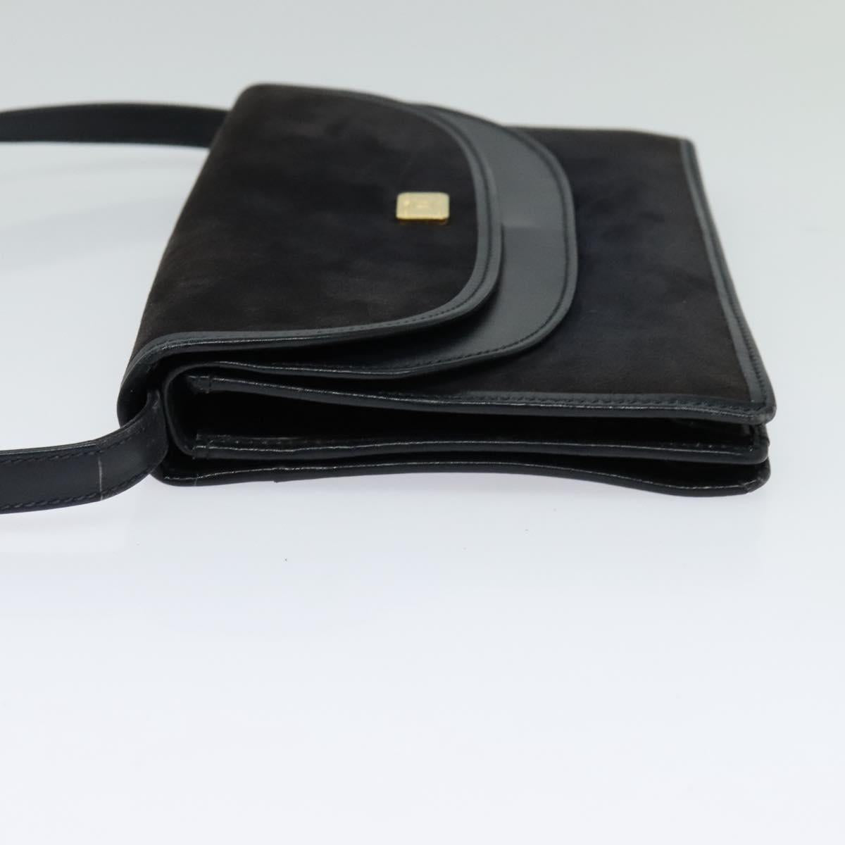 CELINE Shoulder Bag Suede Navy