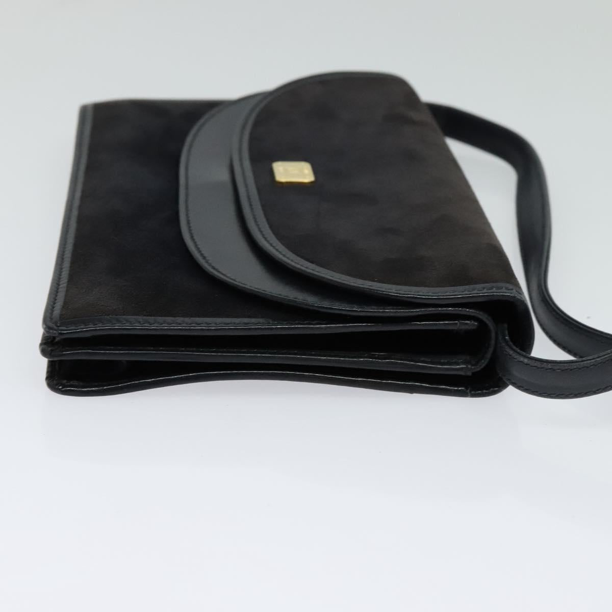 CELINE Shoulder Bag Suede Navy