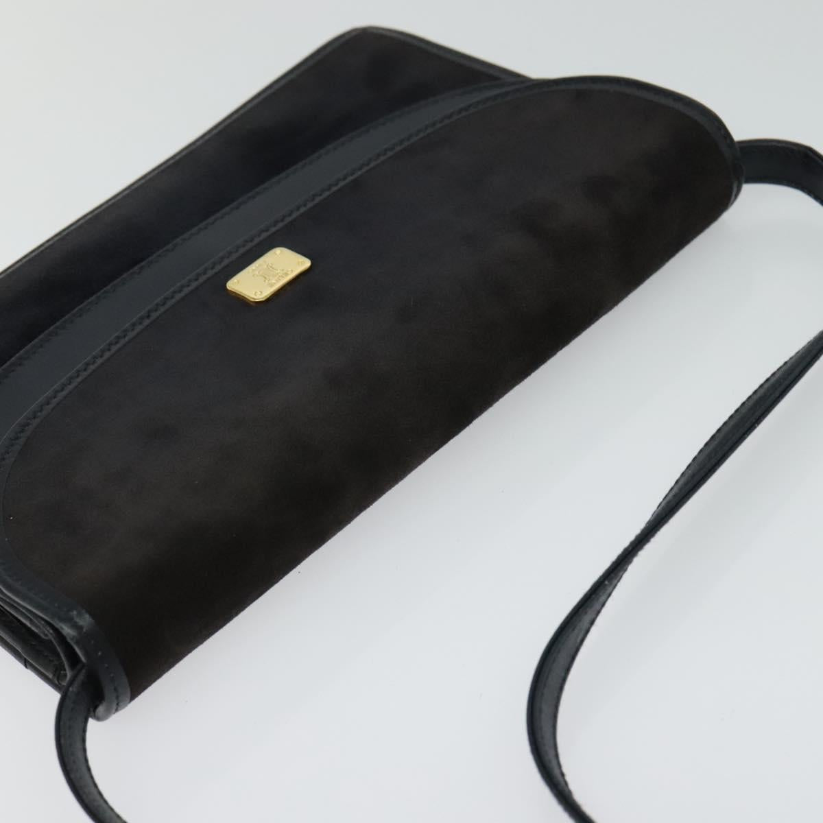 CELINE Shoulder Bag Suede Navy