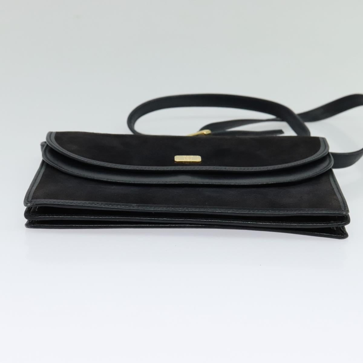 CELINE Shoulder Bag Suede Navy