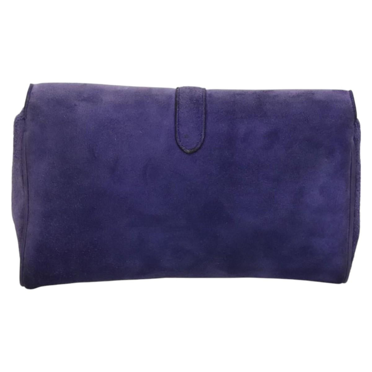 CELINE Chain Shoulder Bag Suede Purple
