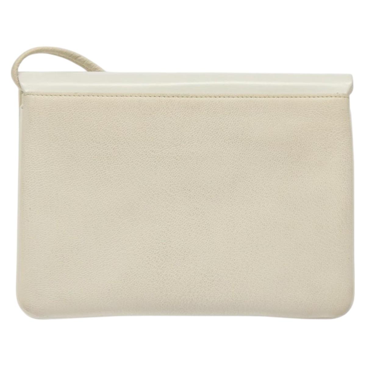 GIVENCHY Shoulder Bag Leather White Gold