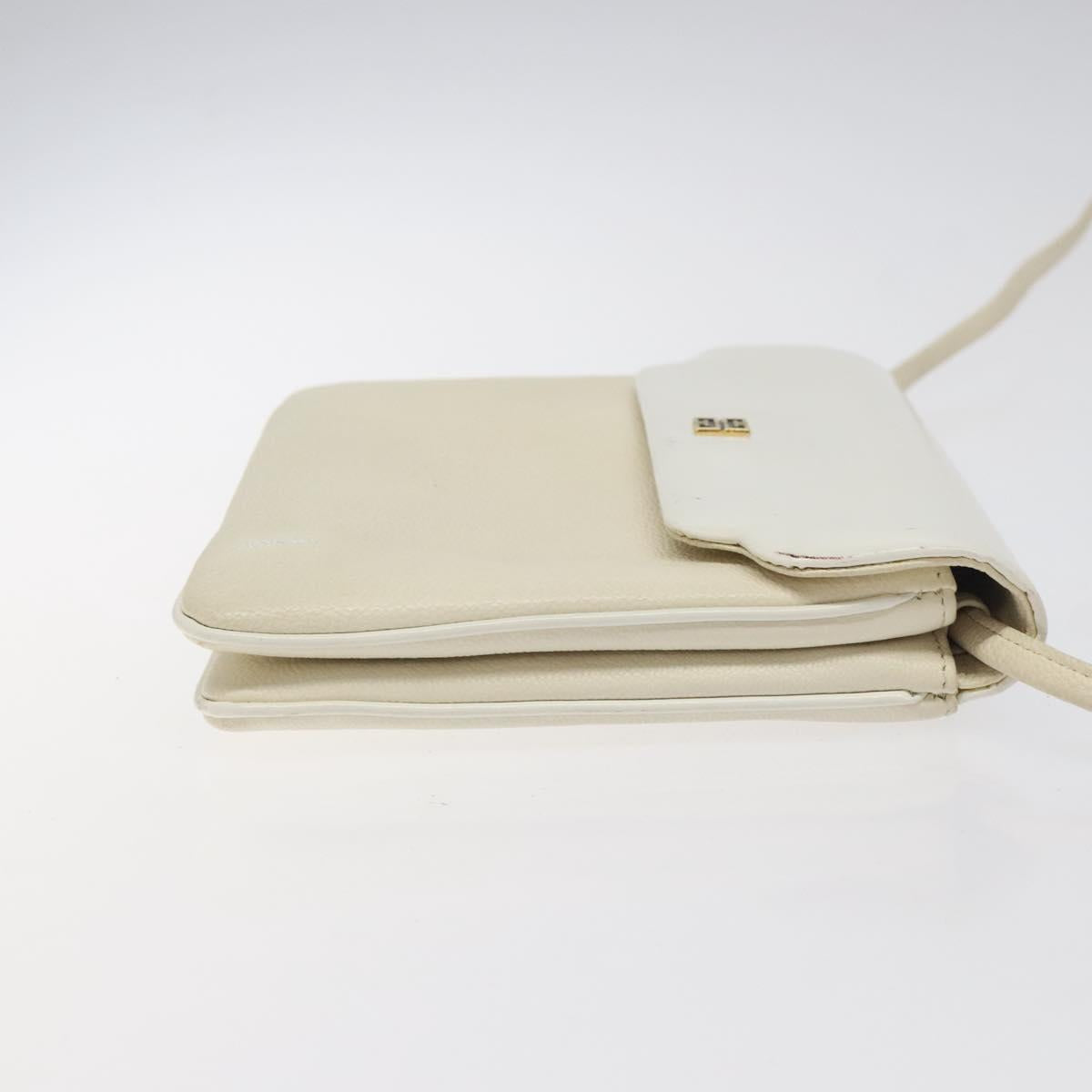 GIVENCHY Shoulder Bag Leather White Gold