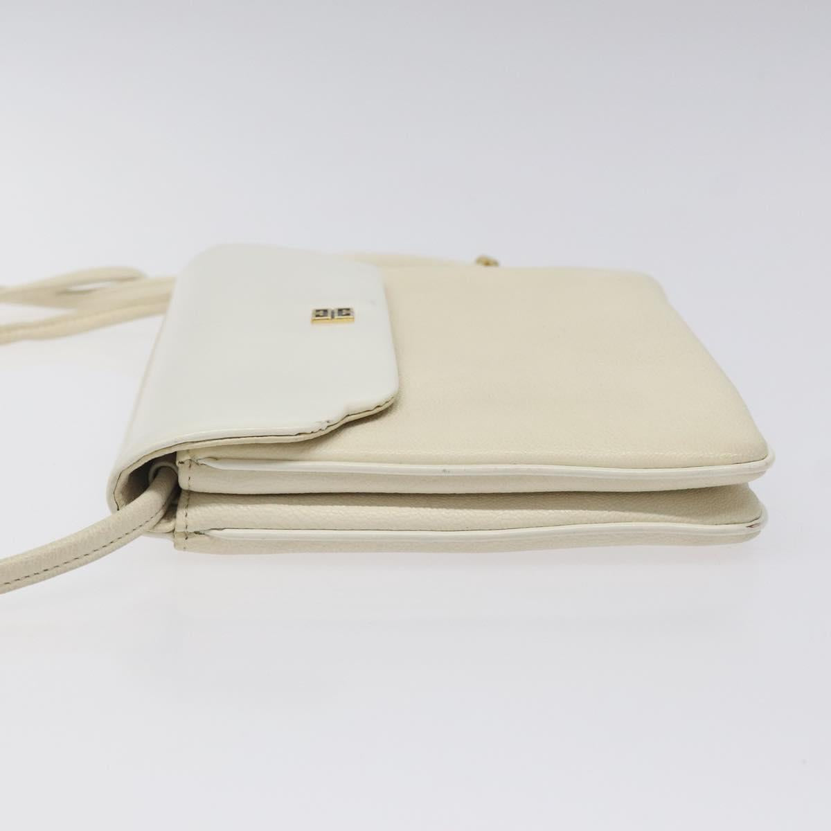 GIVENCHY Shoulder Bag Leather White Gold