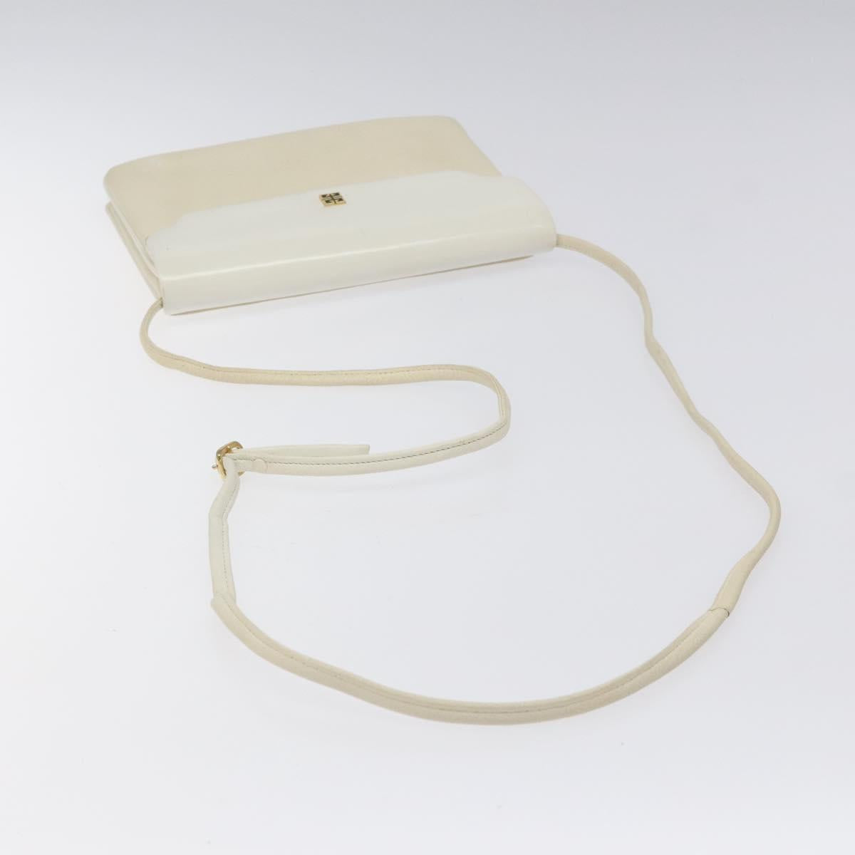 GIVENCHY Shoulder Bag Leather White Gold