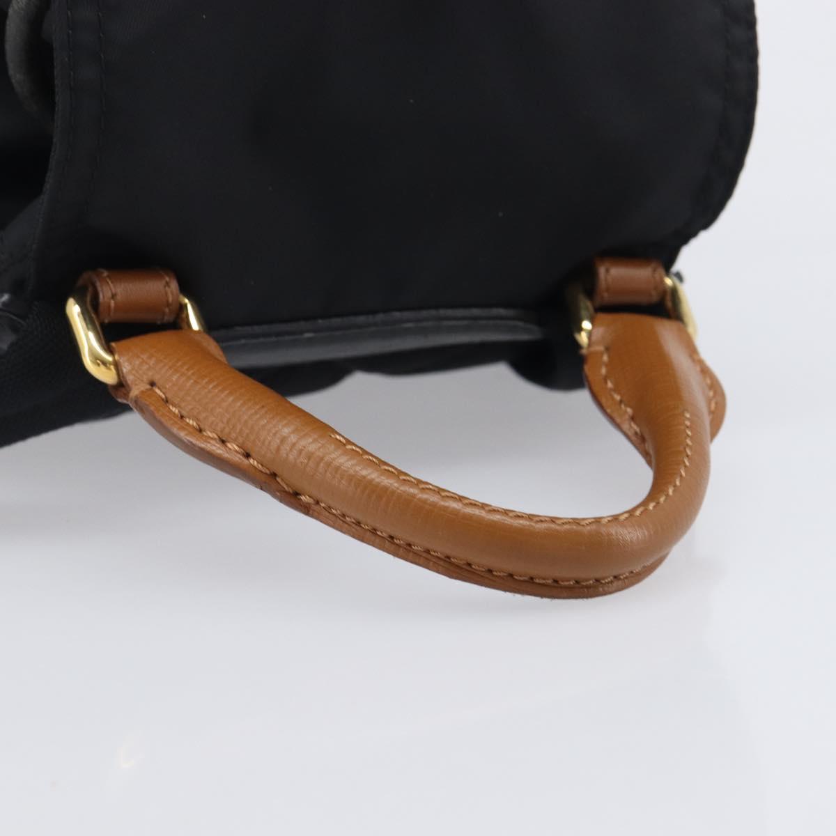 BURBERRY Backpack Nylon Black Gold Tone