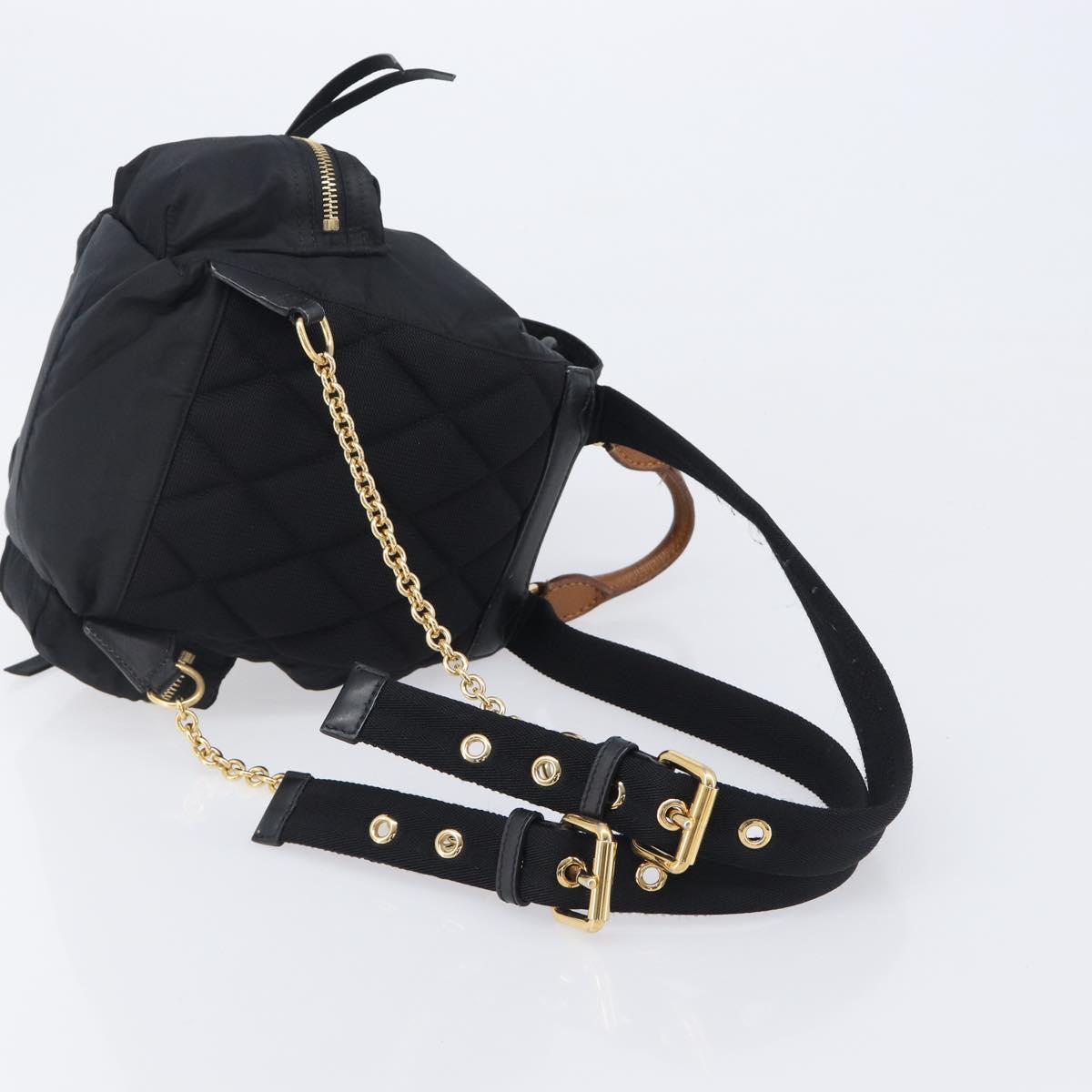 BURBERRY Backpack Nylon Black Gold Tone