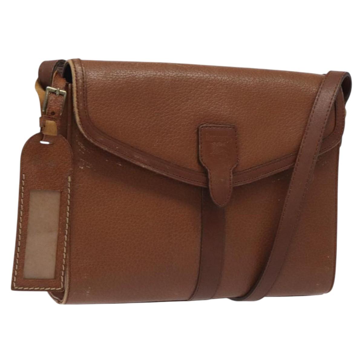 Burberrys Shoulder Bag Leather Brown Gold