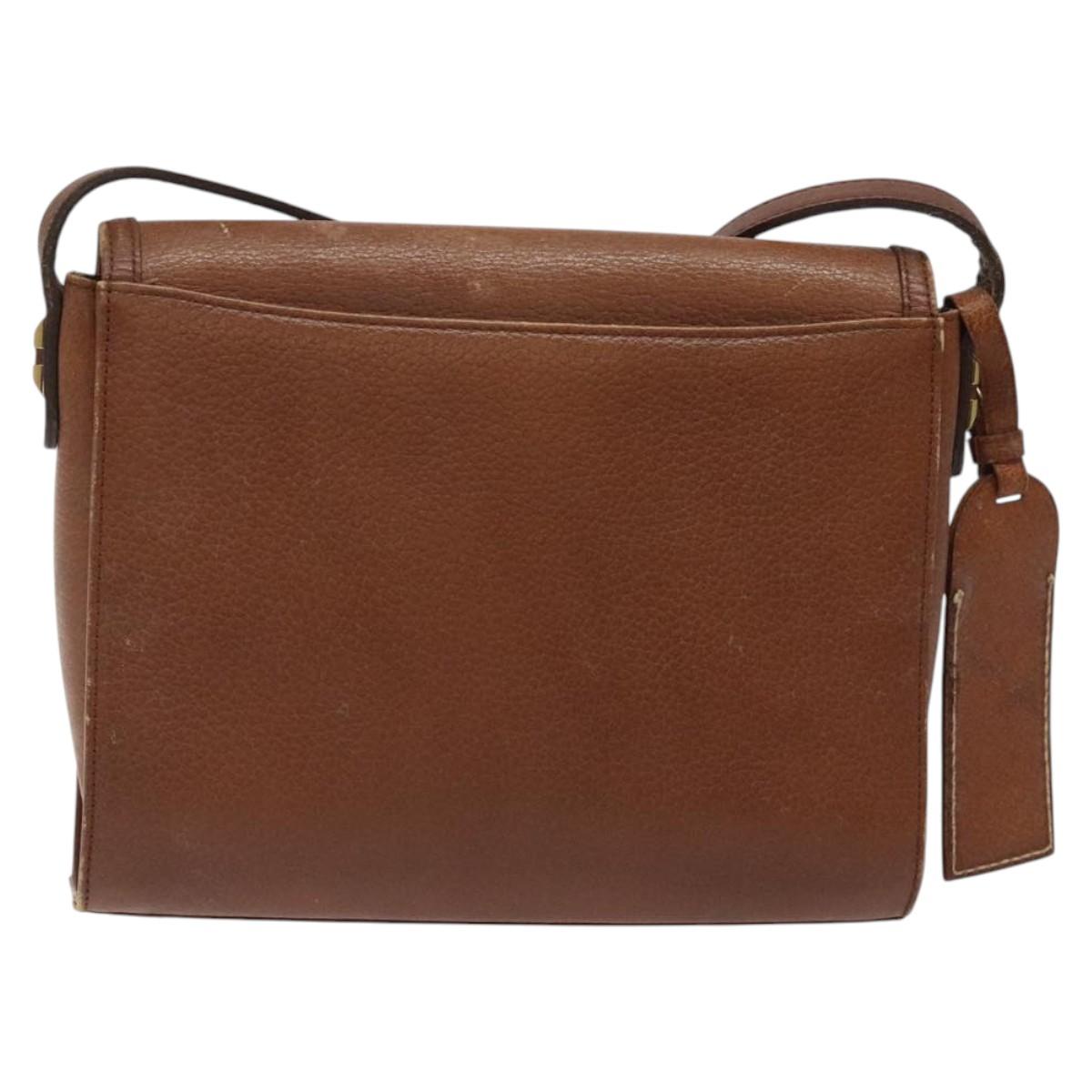 Burberrys Shoulder Bag Leather Brown Gold