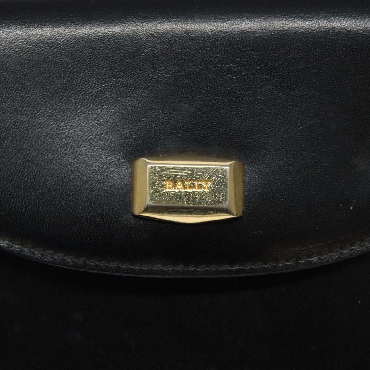 BALLY Shoulder Bag Leather Black Gold