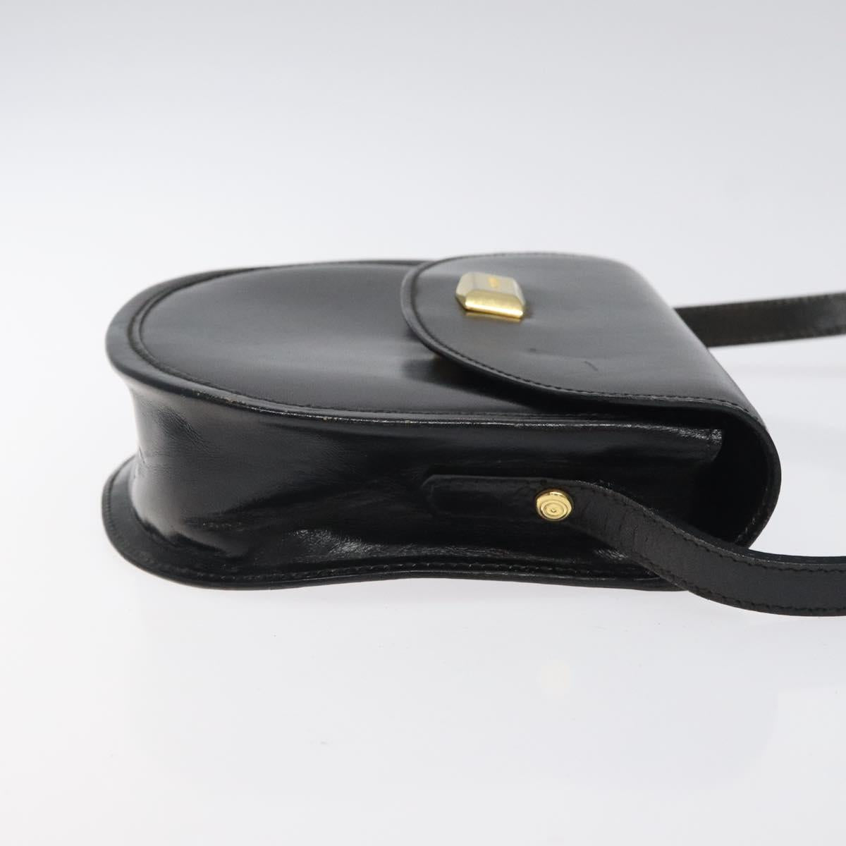 BALLY Shoulder Bag Leather Black Gold
