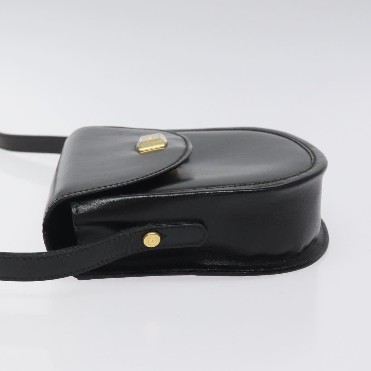 BALLY Shoulder Bag Leather Black Gold