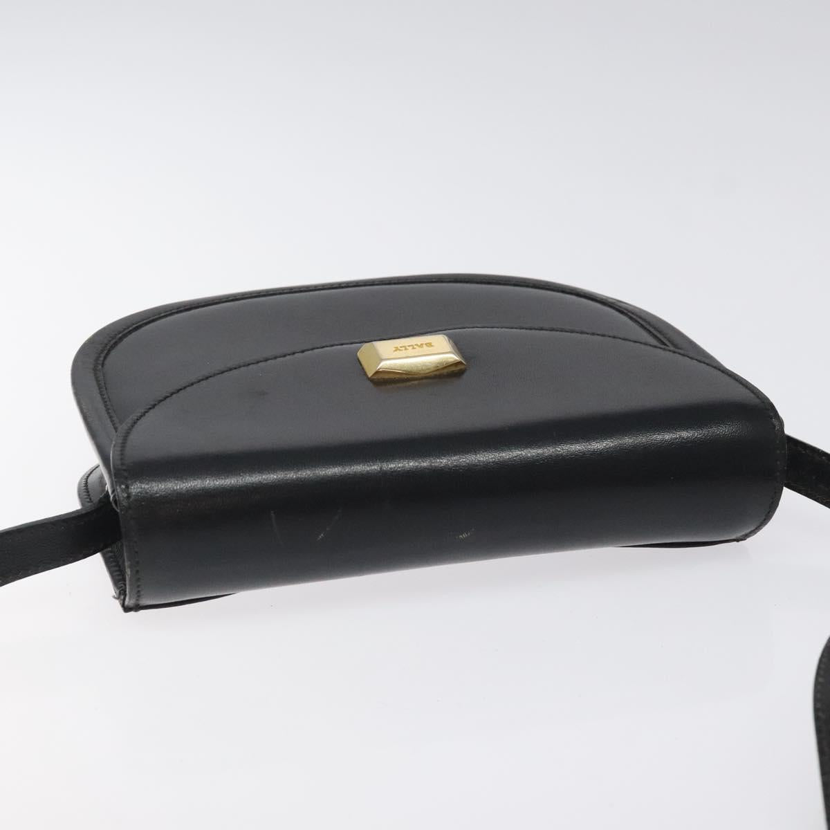 BALLY Shoulder Bag Leather Black Gold