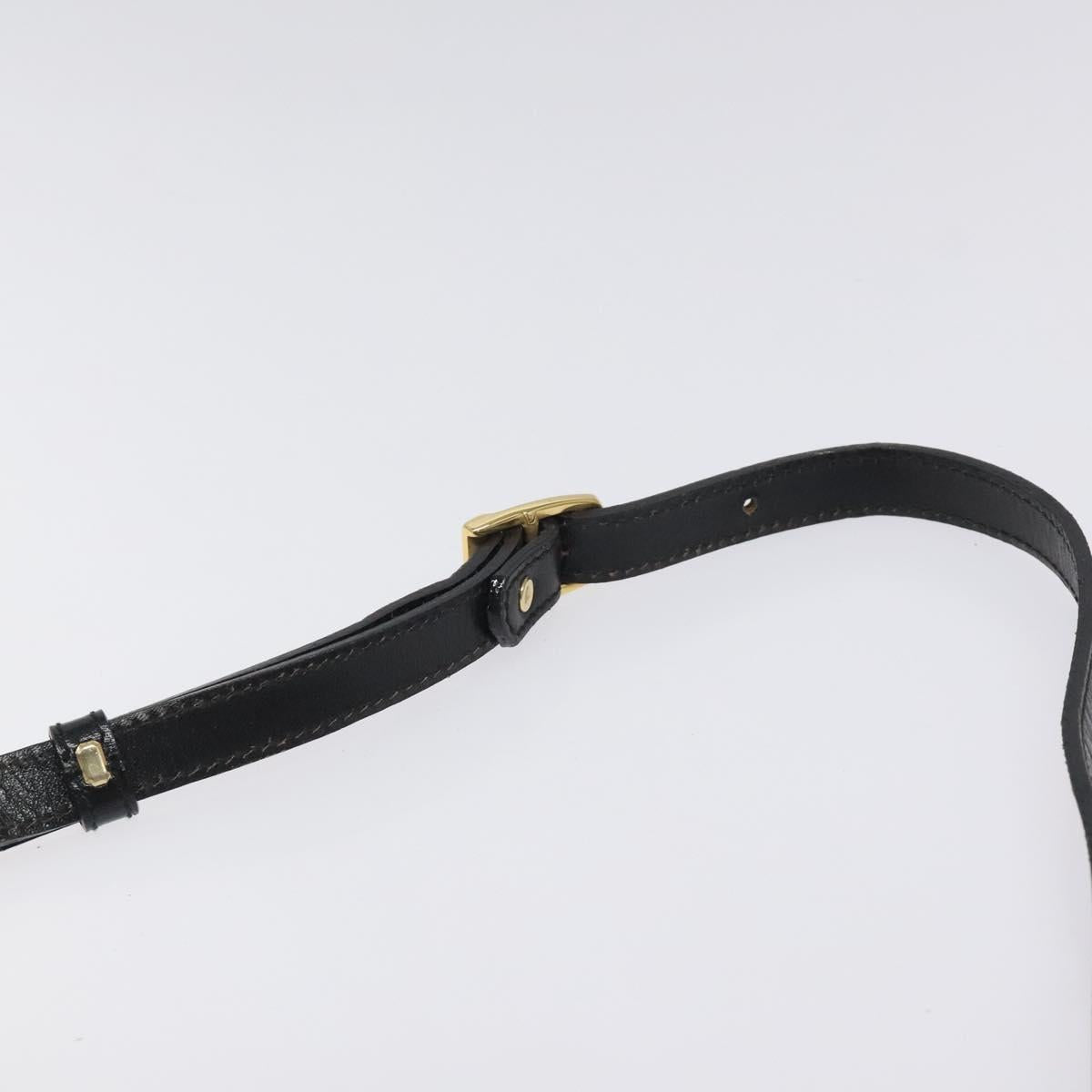 BALLY Shoulder Bag Leather Black Gold