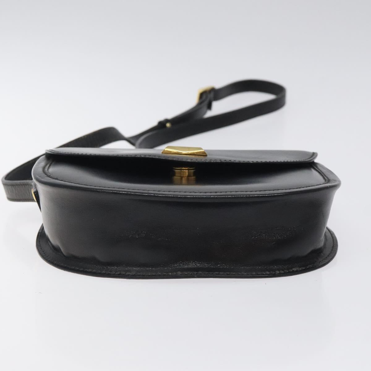 BALLY Shoulder Bag Leather Black Gold
