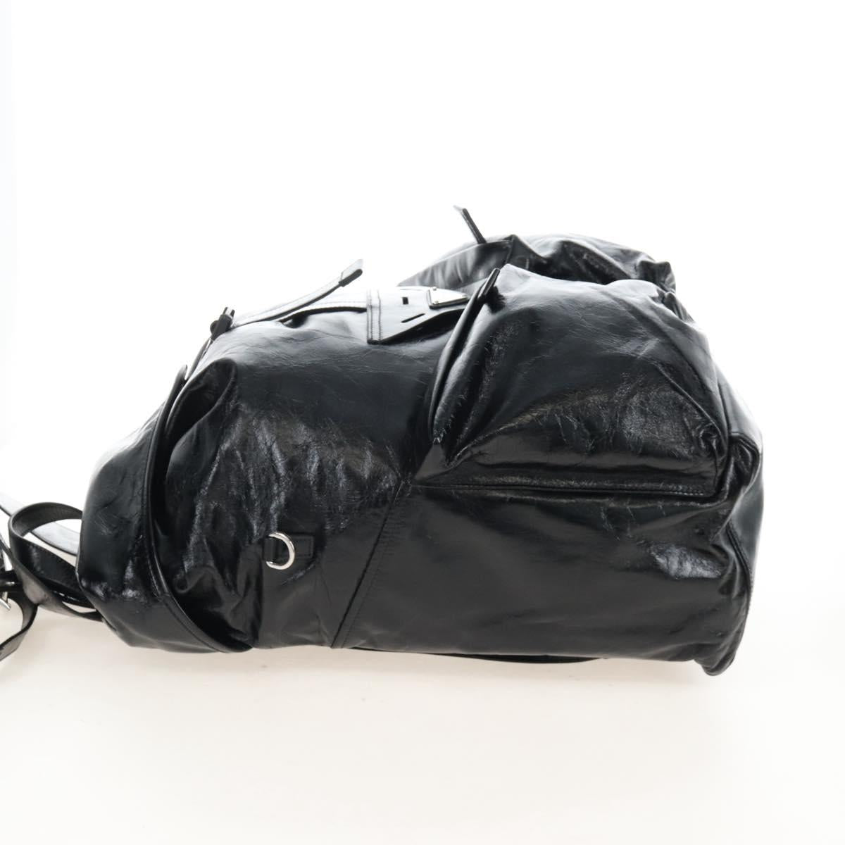 PRADA Backpack Leather 2way Black Silver