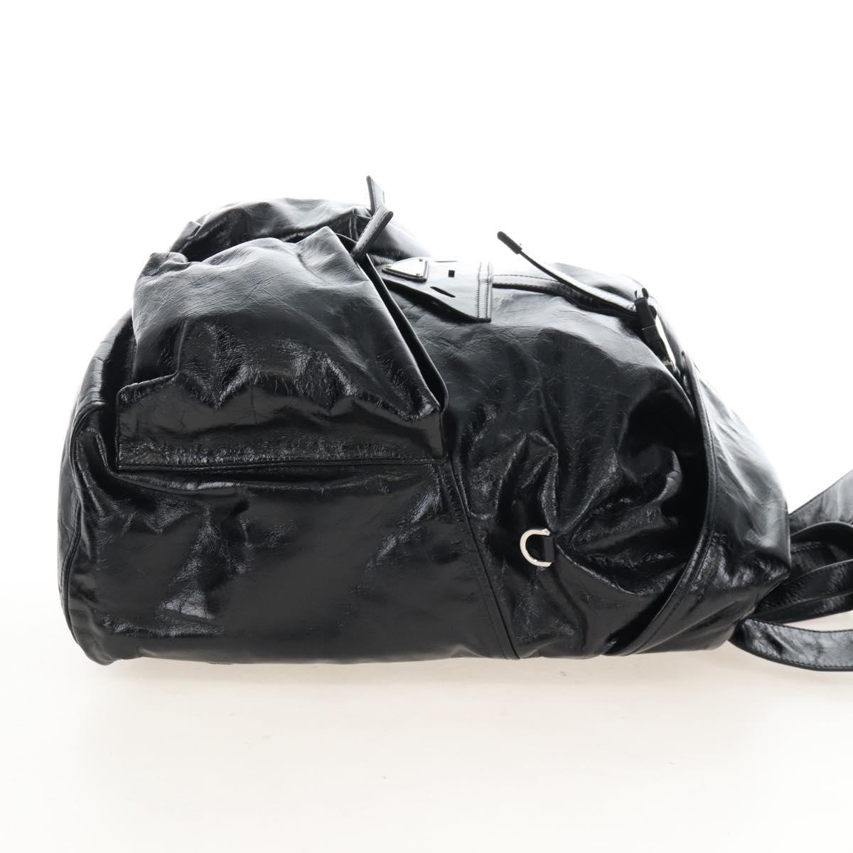 PRADA Backpack Leather 2way Black Silver
