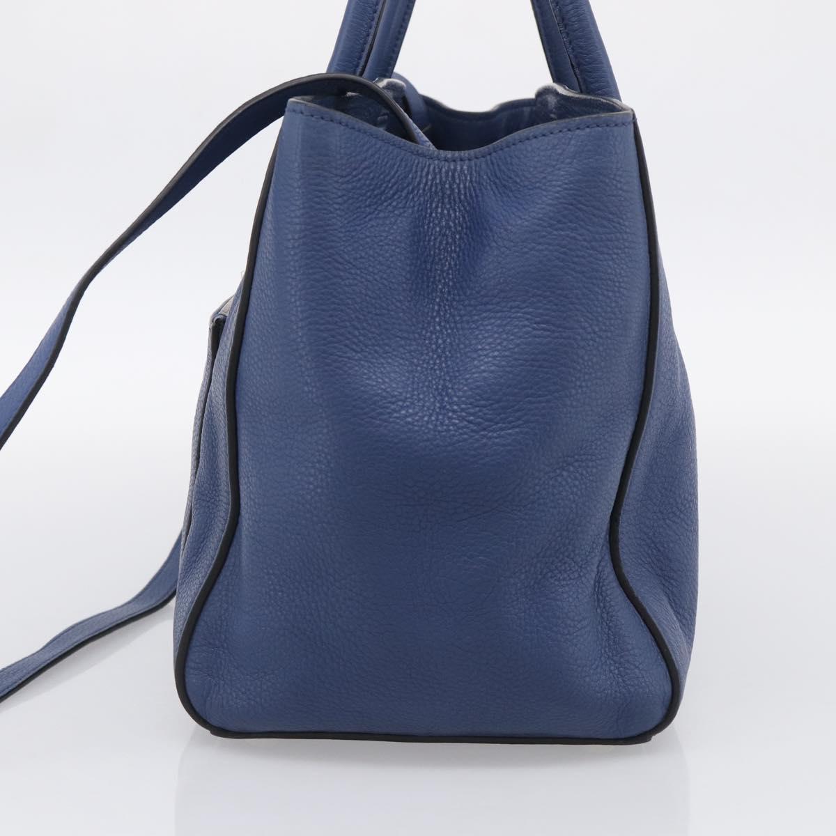 PRADA Vitterodino Tote Bag Leather 2way Blue Silver