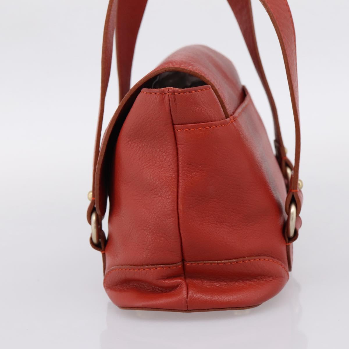 Chloe Tote Bag Leather Red Gold