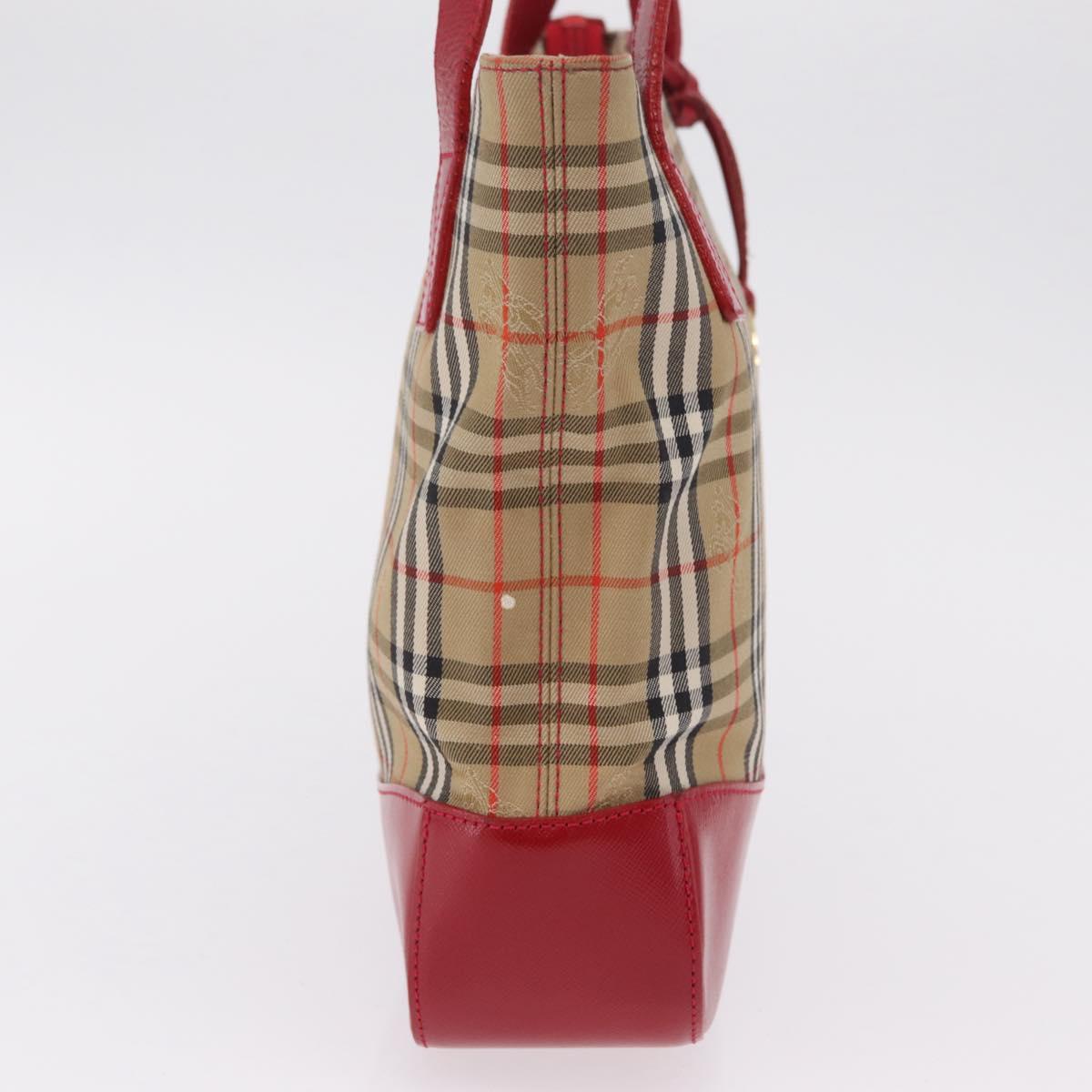 Burberrys Nova Check Shoulder Bag Canvas Beige Gold