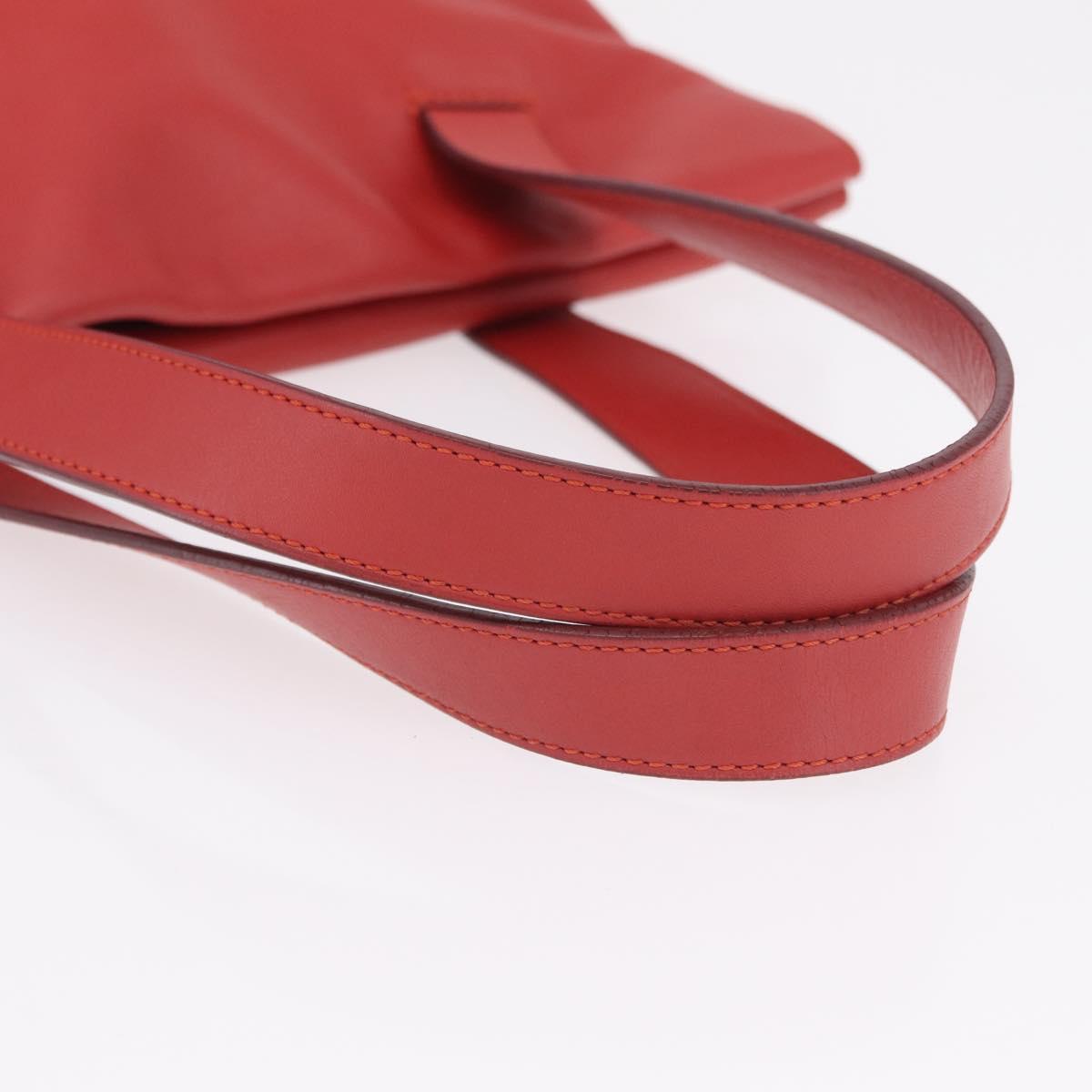 LOEWE Tote Bag Leather Red Silver