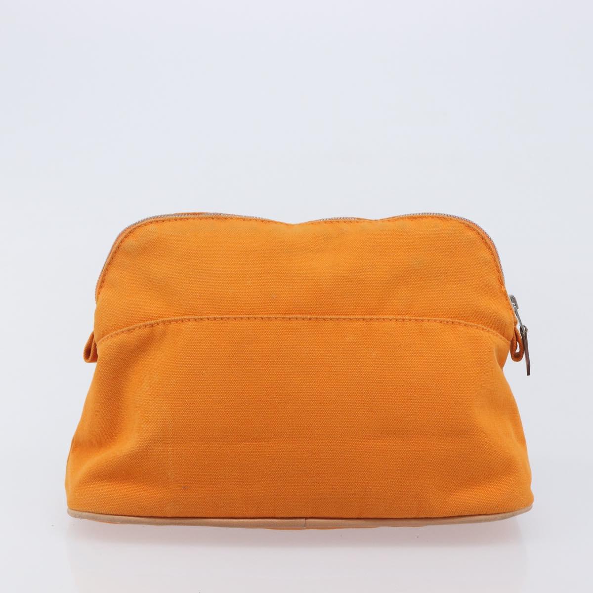 HERMES Bolide Pouch Canvas 2 Set Black Orange