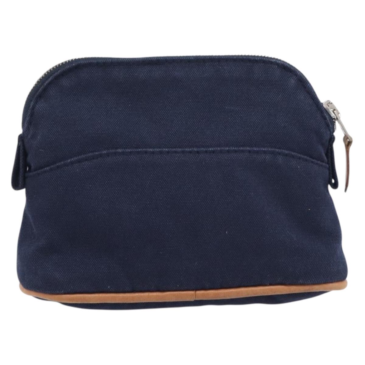 HERMES Bolide Pouch Canvas 2 Set Black Orange
