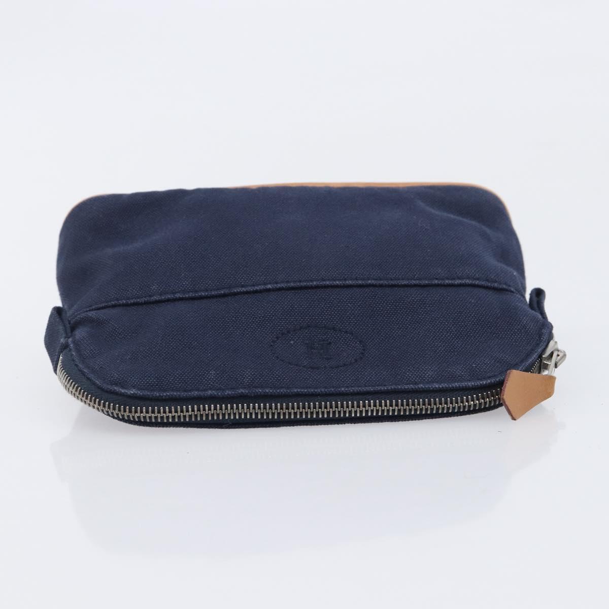 HERMES Bolide Pouch Canvas 2 Set Black Orange