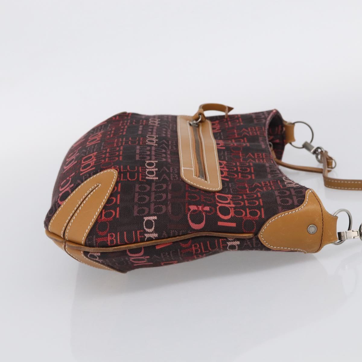 BURBERRY Blue Label Shoulder Bag Canvas Red Silver