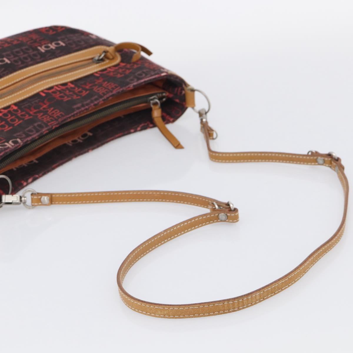 BURBERRY Blue Label Shoulder Bag Canvas Red Silver