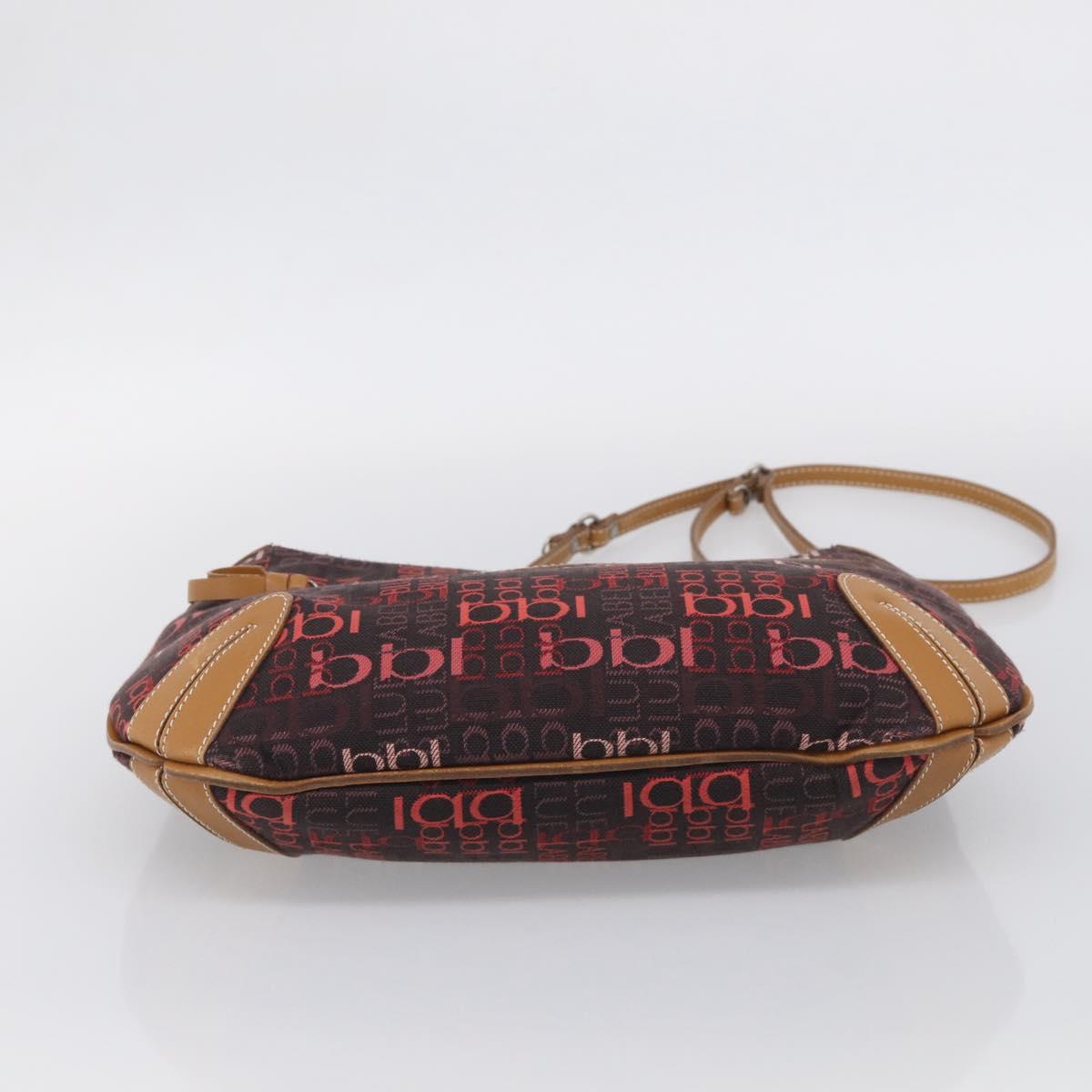 BURBERRY Blue Label Shoulder Bag Canvas Red Silver