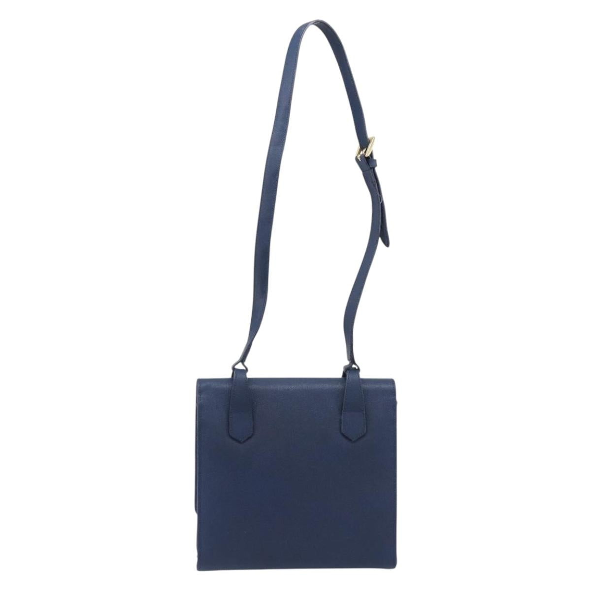 GIVENCHY Shoulder Bag Leather Navy Gold