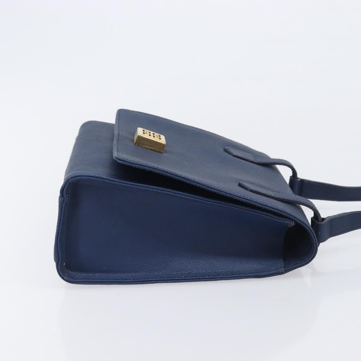 GIVENCHY Shoulder Bag Leather Navy Gold