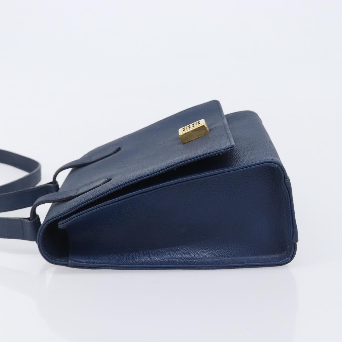GIVENCHY Shoulder Bag Leather Navy Gold