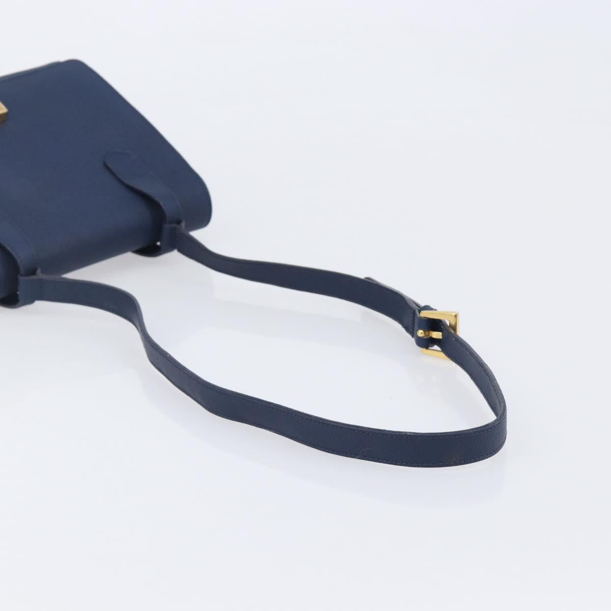 GIVENCHY Shoulder Bag Leather Navy Gold