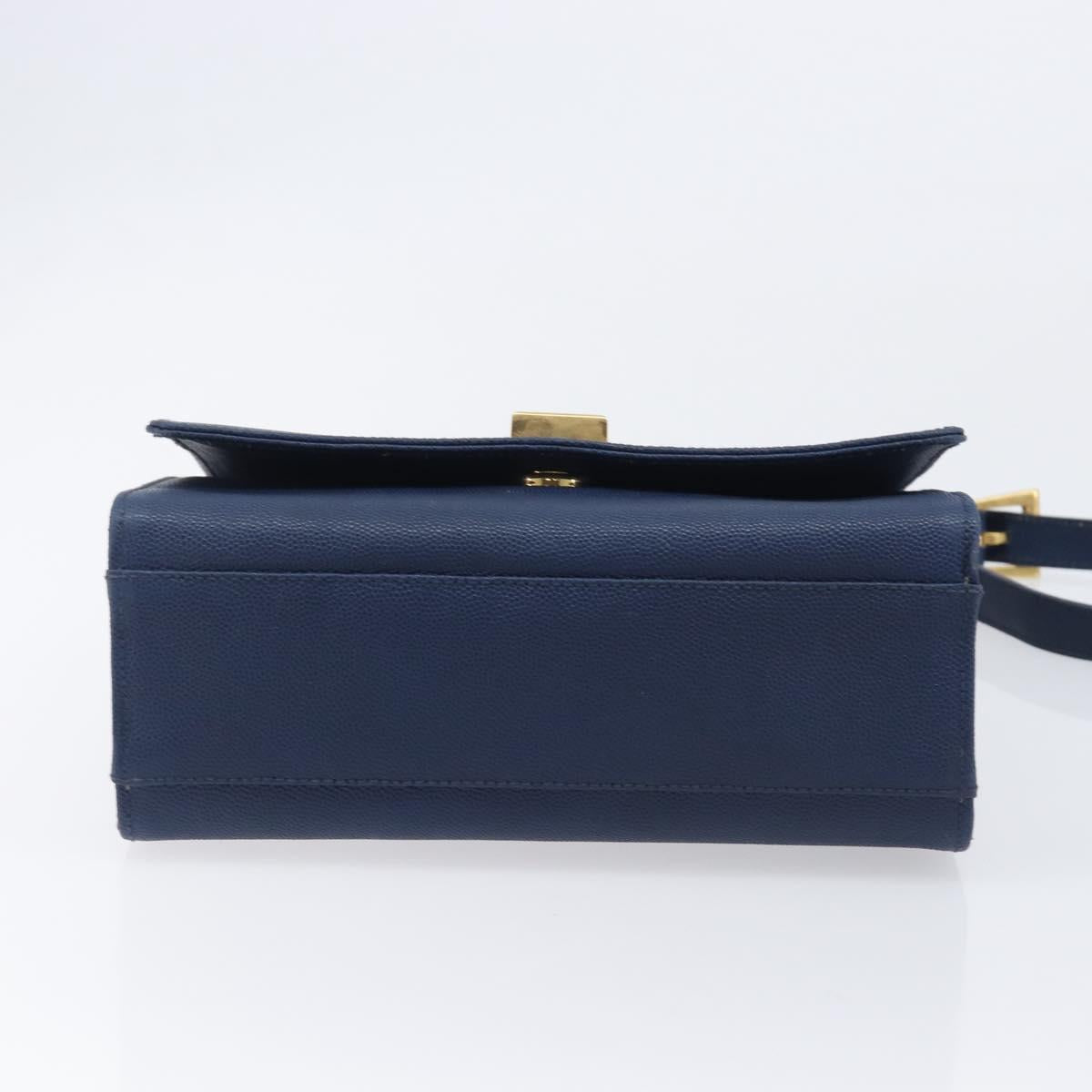 GIVENCHY Shoulder Bag Leather Navy Gold