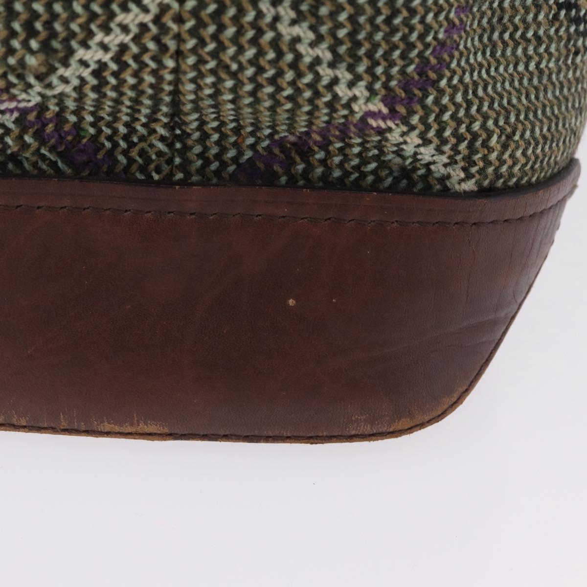 BURBERRY Tote Bag Wool Green